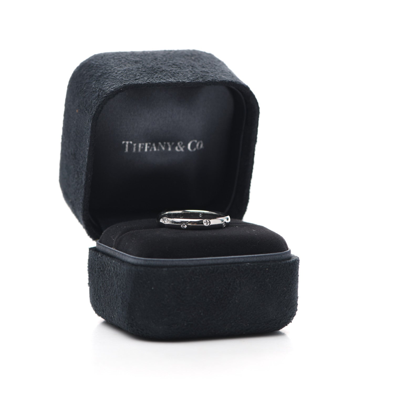 Tiffany Platinum Diamond 3mm Etoile Band Ring 54 7 5 of 5