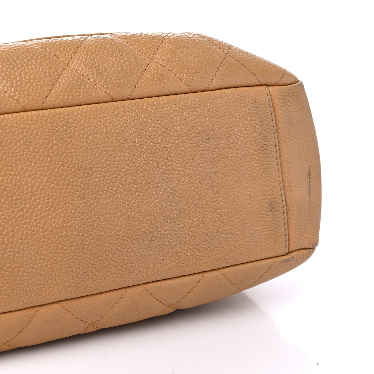 Caviar Quilted Petit Shopping Tote PST Beige