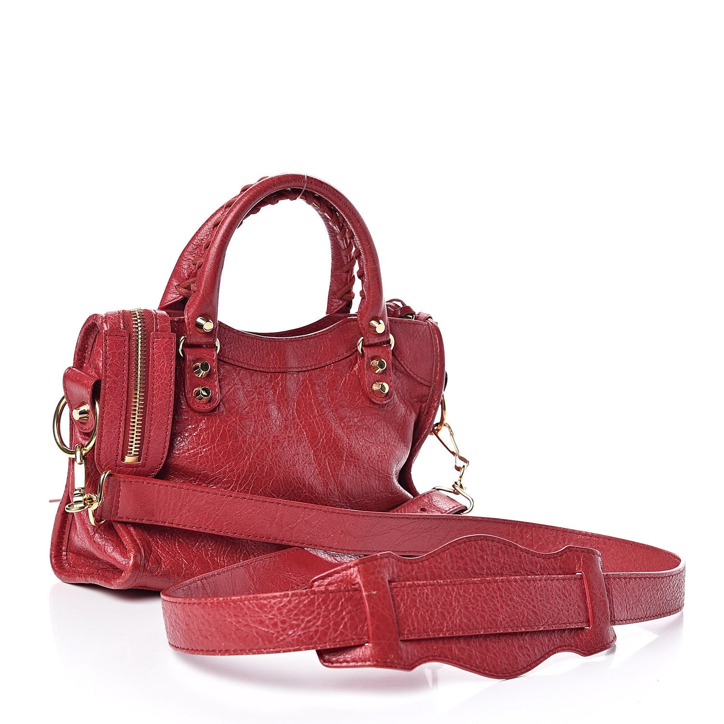 Agneau Classic Gold Hardware Mini City Rouge Sapphire