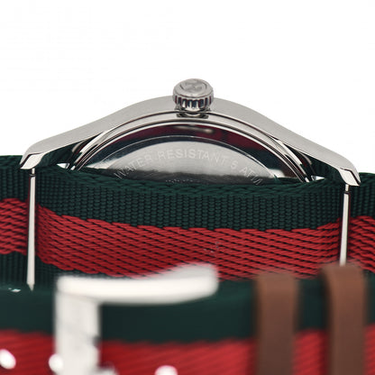 Gucci Stainless Steel Nylon 38mm Le Marche Des Merveilles Bee Quartz Watch Green 4 of 5