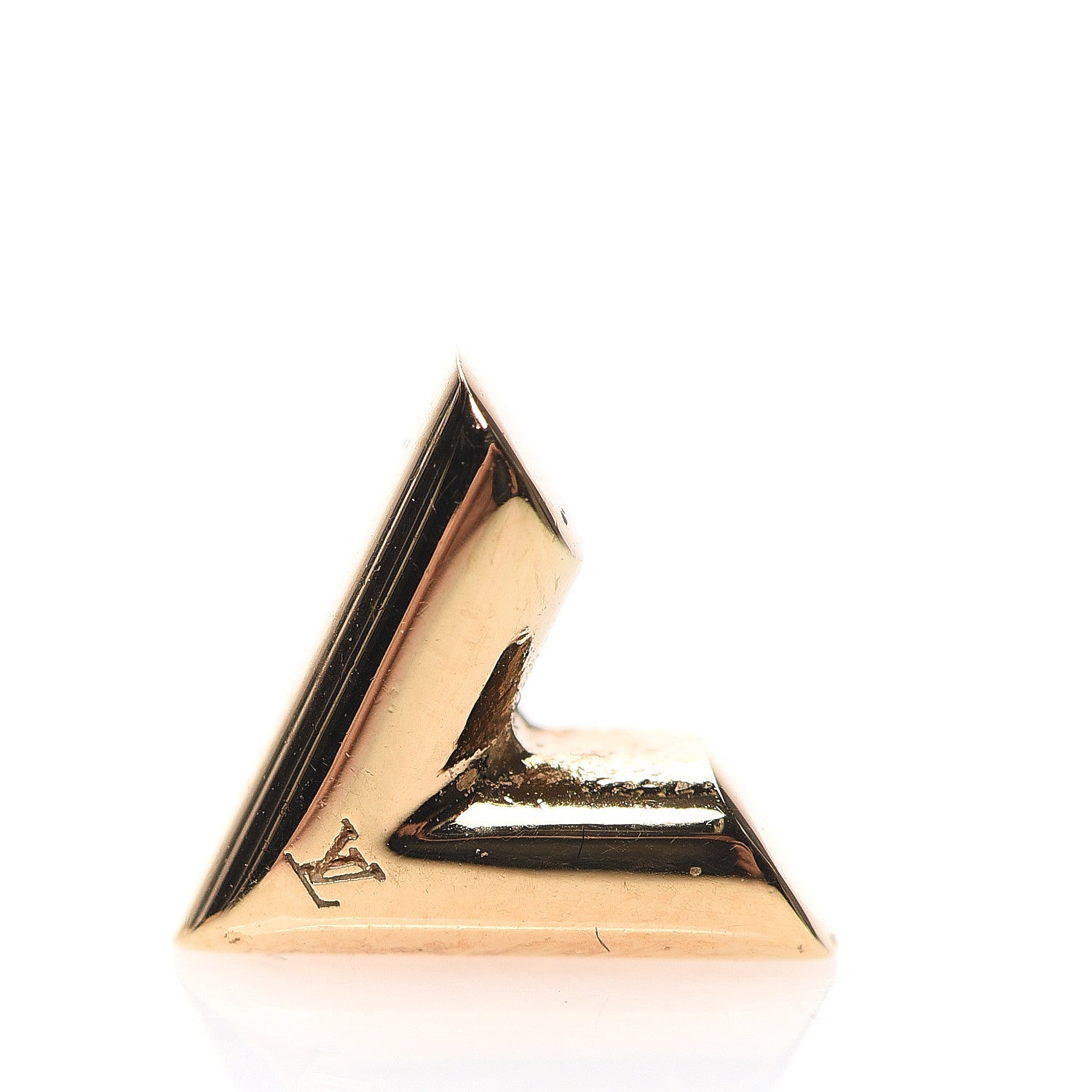 Louis Vuitton Brass Essential V Stud Earrings Gold 5 of 6
