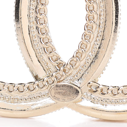 Chanel Pearl Crystal CC Brooch Gold 4 of 5