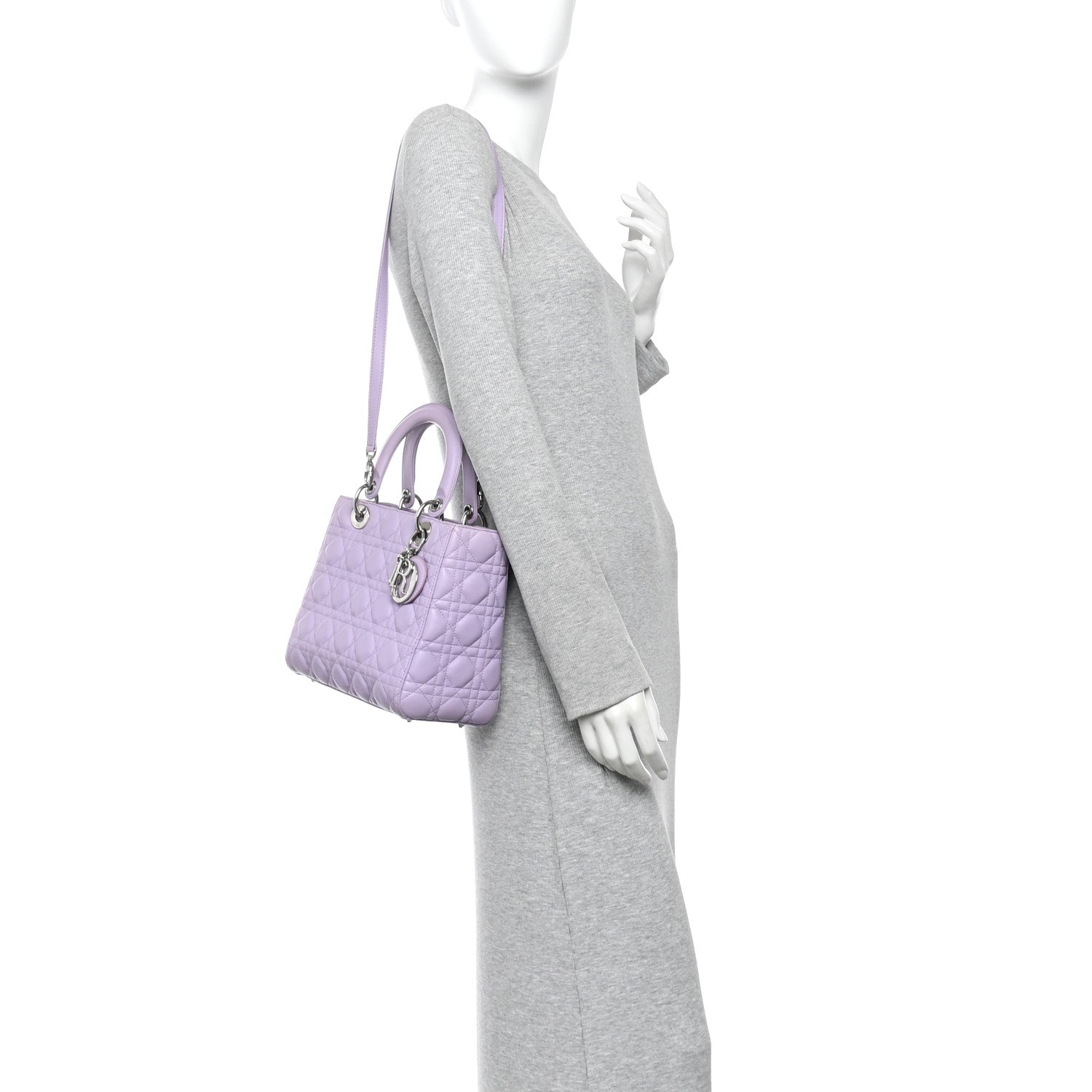 Christian Dior Lambskin Cannage Medium Lady Dior Purple 2 of 10