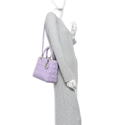 Christian Dior Lambskin Cannage Medium Lady Dior Purple 2 of 10