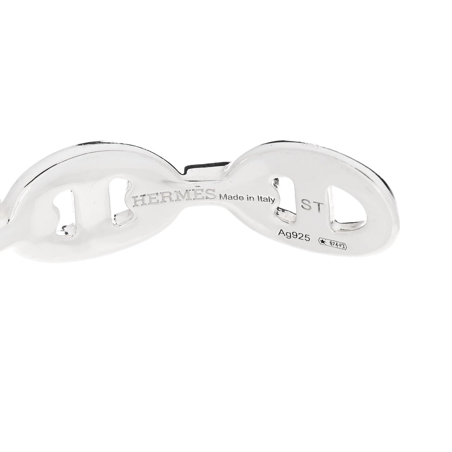 Sterling Silver MM Chaine d'Ancre Enchainee Cuff Bracelet ST