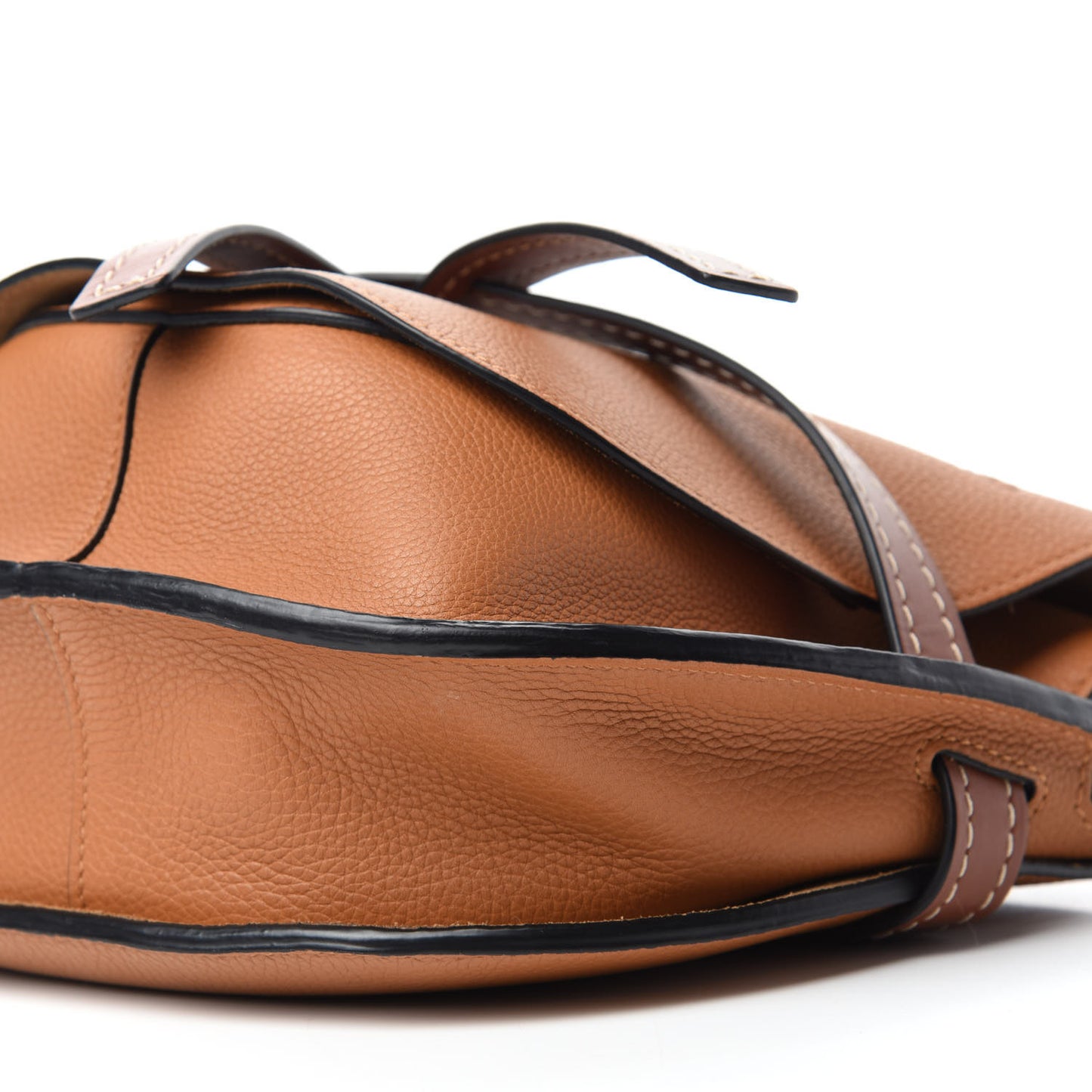 Grained Calfskin Small Gate Crossbody Bag Caramel Pecan