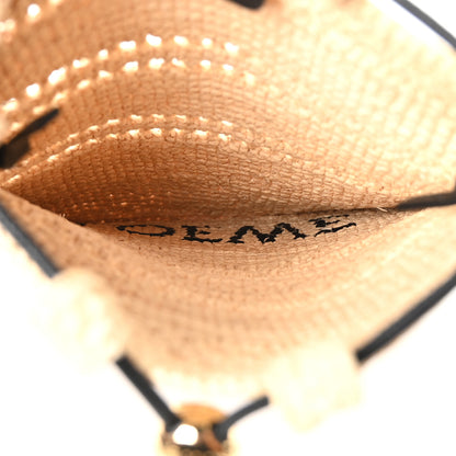 Loewe Raffia Logo Drawstring Pocket Crossbody Natural Black 5 of 10