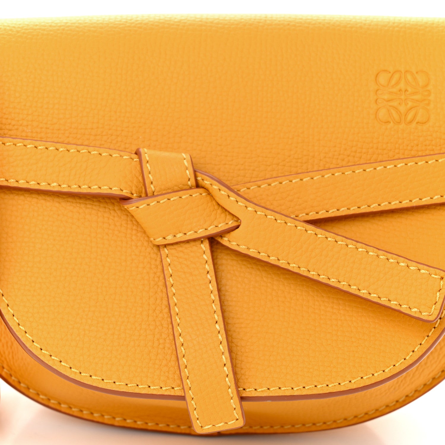 Loewe Grained Calfskin Mini Gate Crossbody Bag Yellow 8 of 10