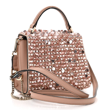 Valentino Garavani Sequin Crystal Embroidered Mini Vsling Top Handle Bag Light Peach Rose Mist 3 of 10