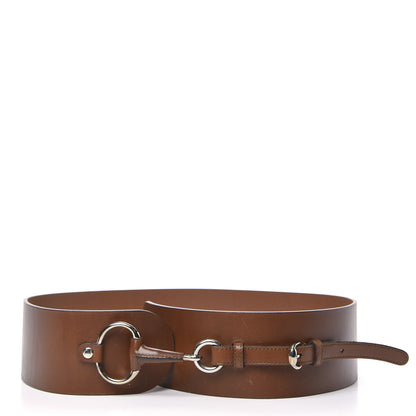 Gucci Calfskin Horsebit Wide Belt 90 36 Brown 3 of 6