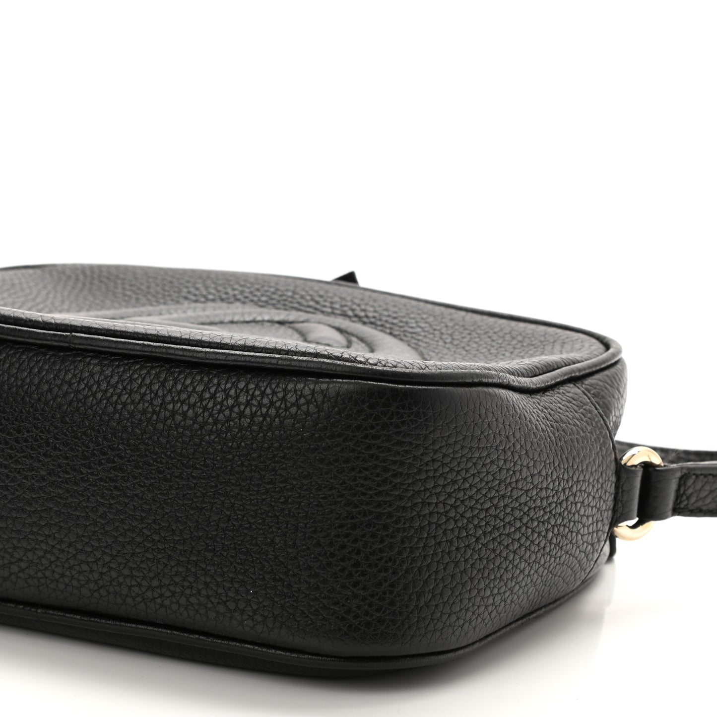 Pebbled Calfskin Small Soho Disco Bag Black