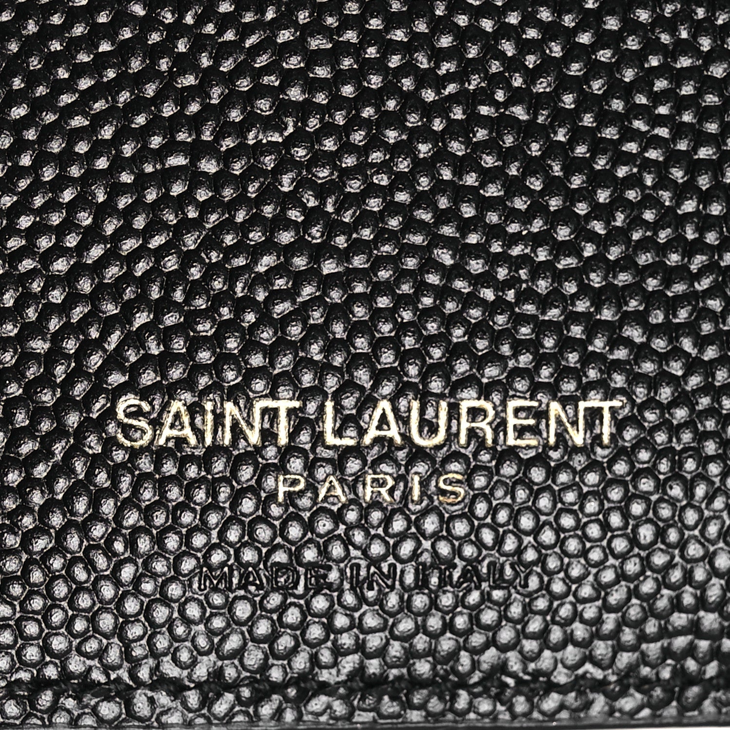 Saint Laurent Grain De Poudre Matelasse Chevron Monogram Zipped Card Case Black 8 of 9