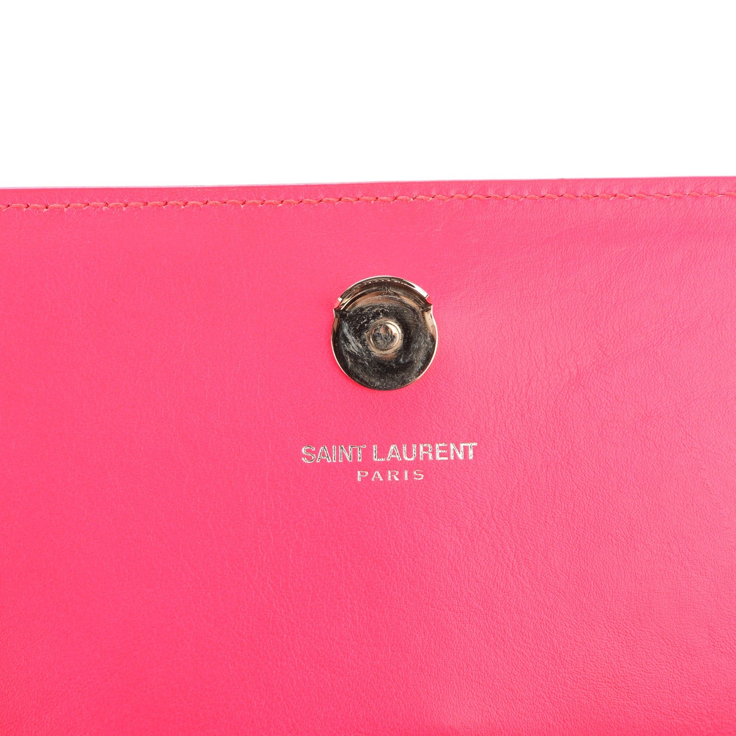 Saint Laurent Calfskin Small Classic Monogram Satchel Neon Pink 6 of 8