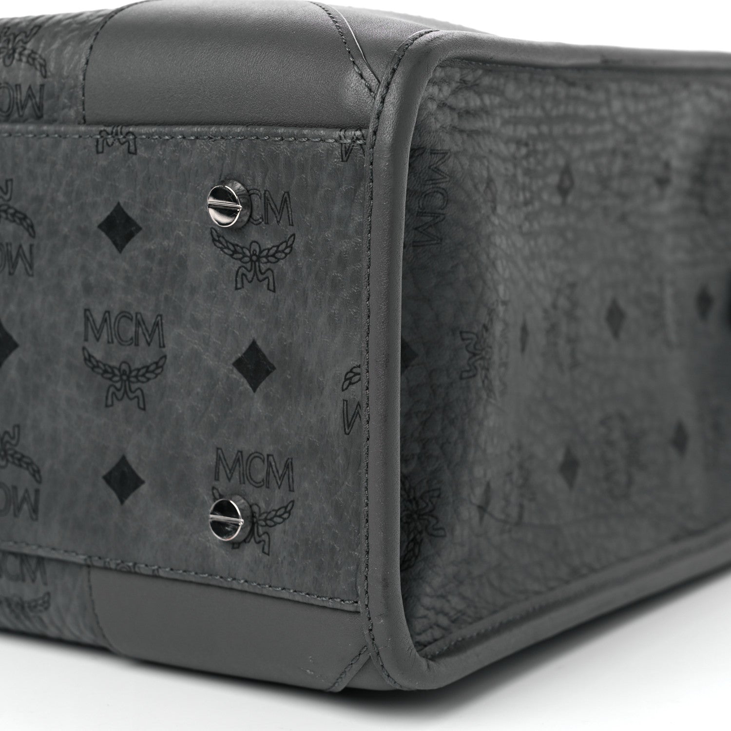 MCM Visetos Large Munchen Tote Grey 8 of 8