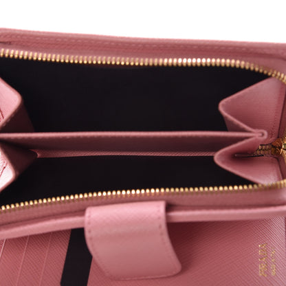 Prada Saffiano Metal Compact Wallet Petalo 7 of 8