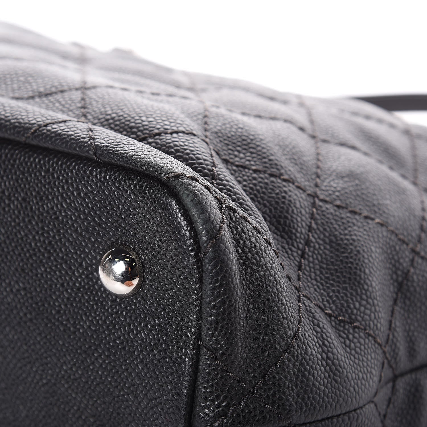 Chanel Grained Calfskin Quilted Small Daily Shopping Tote Black 12 of 14