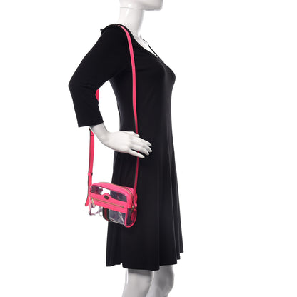 Gucci Vinyl Web Mini Ophidia Transparent Shoulder Bag Fluorescent Fuchsia 2 of 10