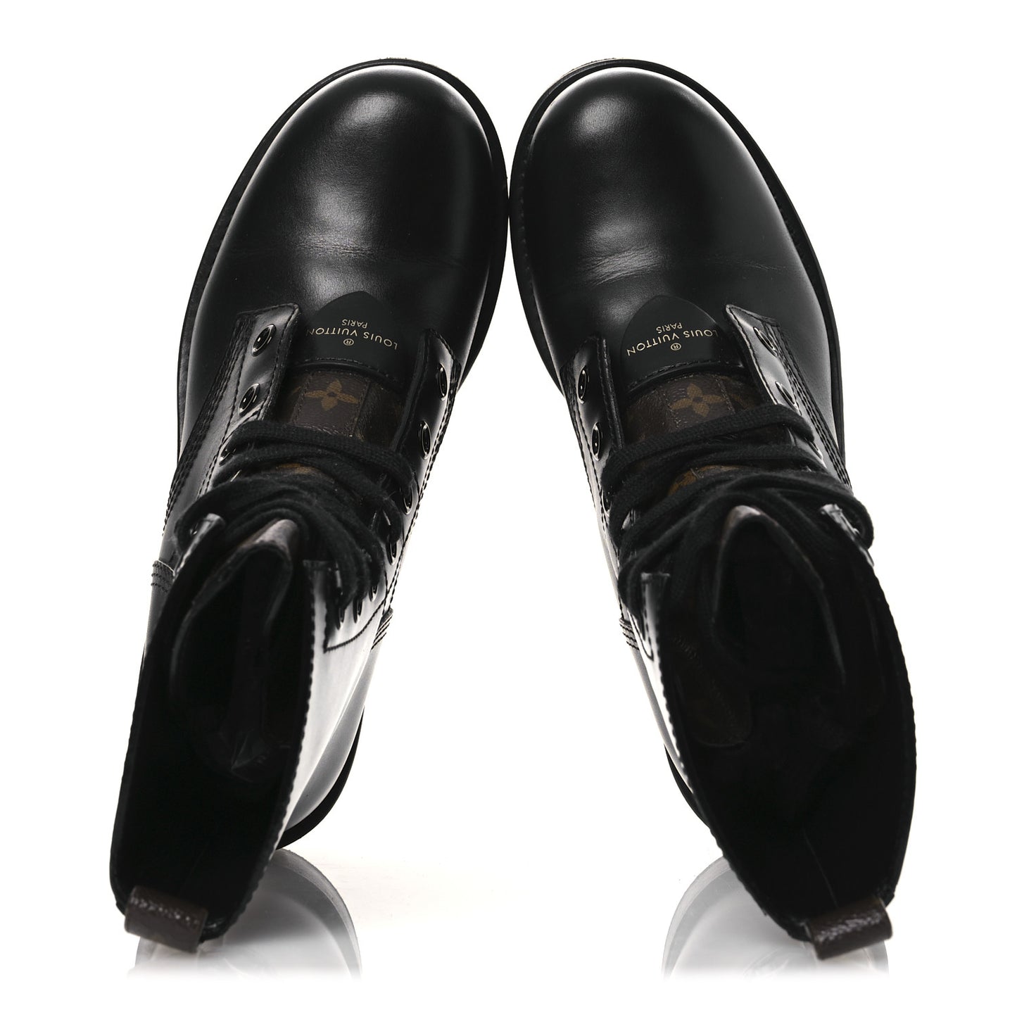 Calfskin Monogram Metropolis Flat Ranger Boots 37.5 Black