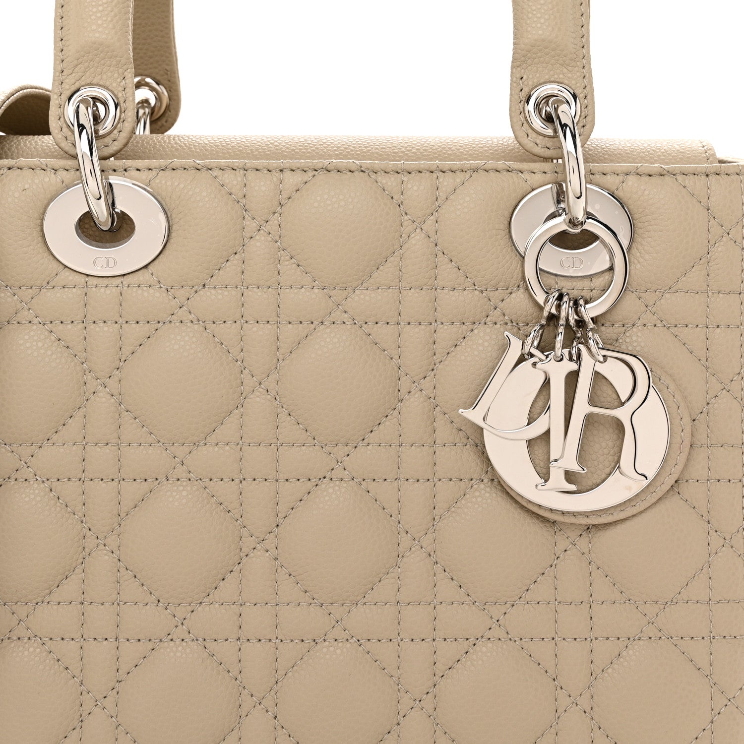 Christian Dior Grained Calfskin Cannage Medium Lady Dior Sable 8 of 10