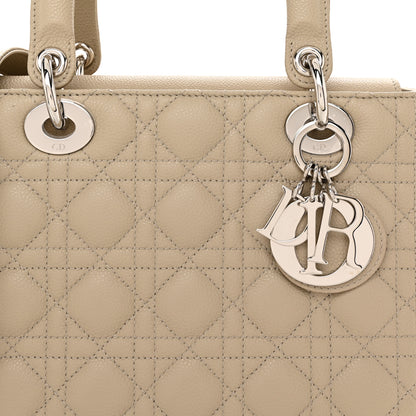 Christian Dior Grained Calfskin Cannage Medium Lady Dior Sable 8 of 10