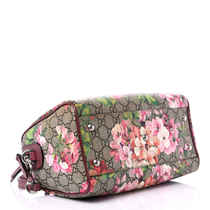 Gucci GG Supreme Monogram Blooms Small Boston Beige Multicolor Dry Rose 4 of 23
