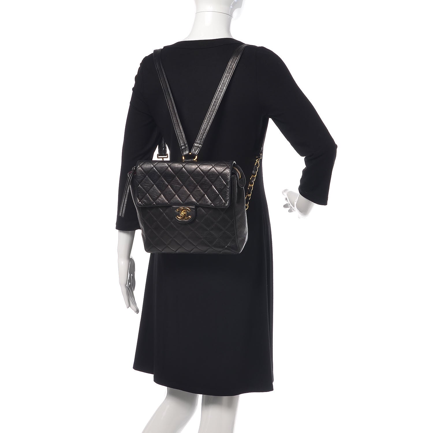 Chanel Lambskin Quilted Backpack Black 2 of 18