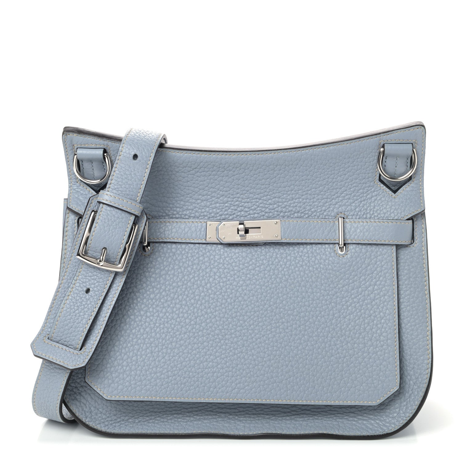 Hermes Taurillon Clemence Jypsiere 28 Bleu Lin 1 of 8