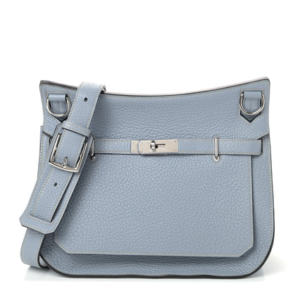 Hermes Taurillon Clemence Jypsiere 28 Bleu Lin 1 of 8