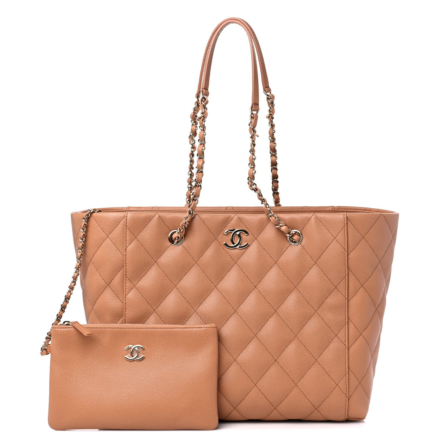 Chanel Caviar Quilted Large Shopping Tote Dark Beige 1 of 11