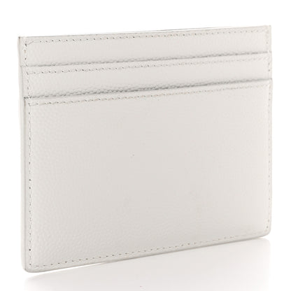 Saint Laurent Grain De Poudre Credit Card Case Icy White 3 of 11