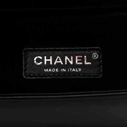 Chanel Calfskin Chevron Quilted Medium Boy Flap Black 6 of 13