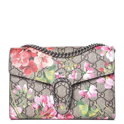 Gucci GG Supreme Monogram Blooms Mini Dionysus Chain Wallet Beige Multicolor Dry Rose 1 of 8