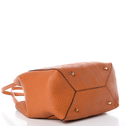 Burberry Signature Grain Calfskin Check Embossed Small Canterbury Tote Copper Orange 4 of 7