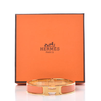 Hermes Enamel Narrow Clic Clac H Bracelet PM Peach Melba 5 of 5