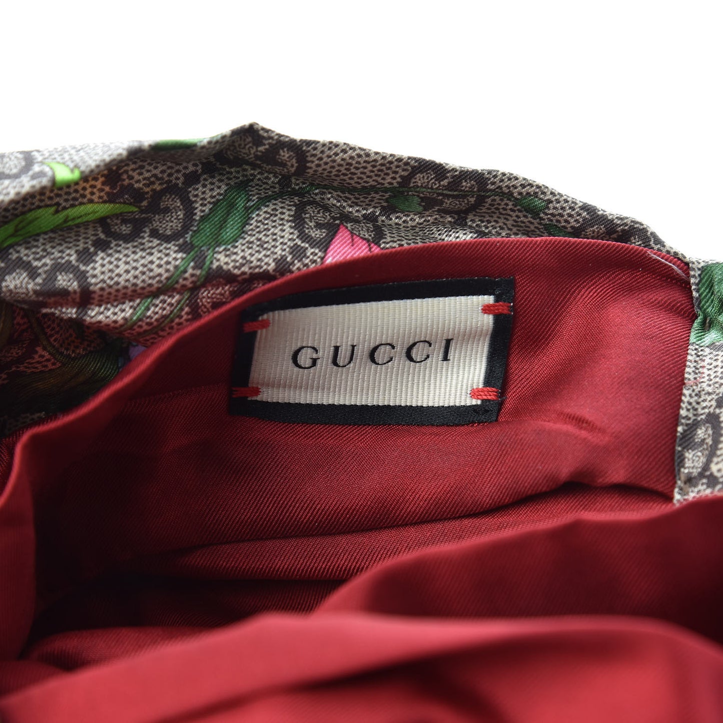 Silk Monogram Flora Print Headband M Red