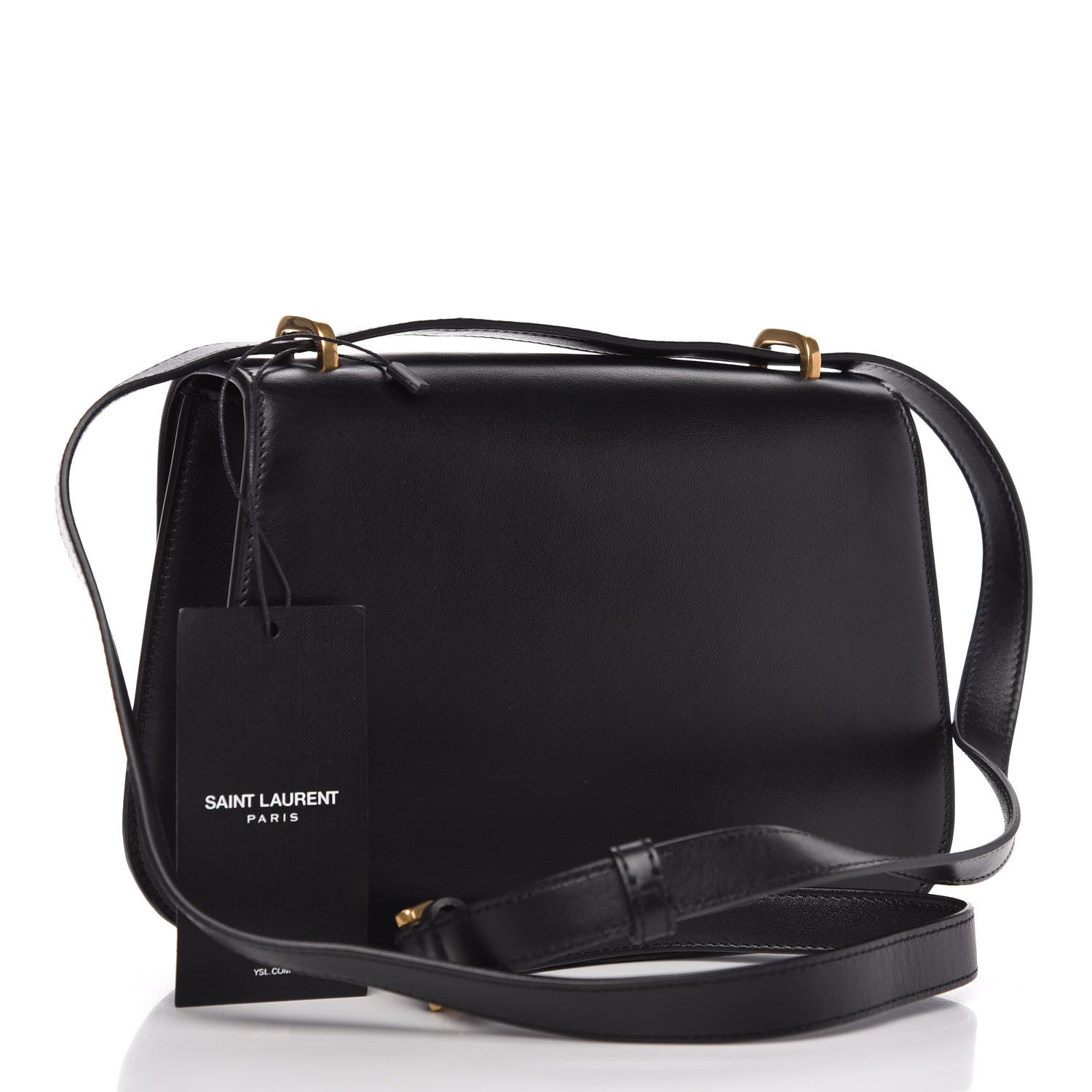 Saint Laurent Smooth Calfskin Small Spontini Saddle Bag Black 3 of 10