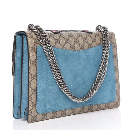 Gucci GG Supreme Monogram Angry Cat Embroidered Medium Dionysus Shoulder Bag Beige Ultramarine 3 of 11