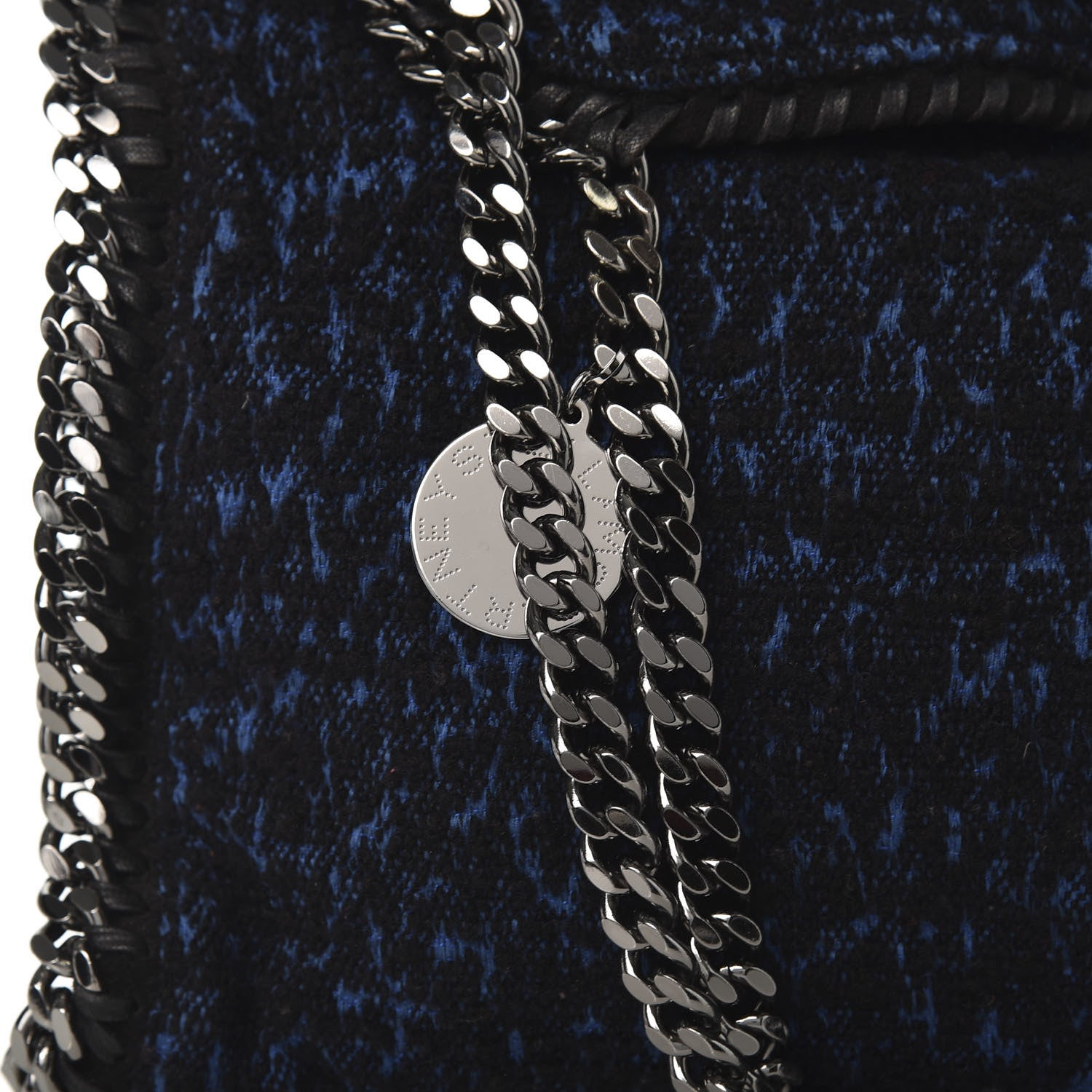 Stella McCartney Tweed Small Falabella Fold Over Tote Royal Blue 9 of 9