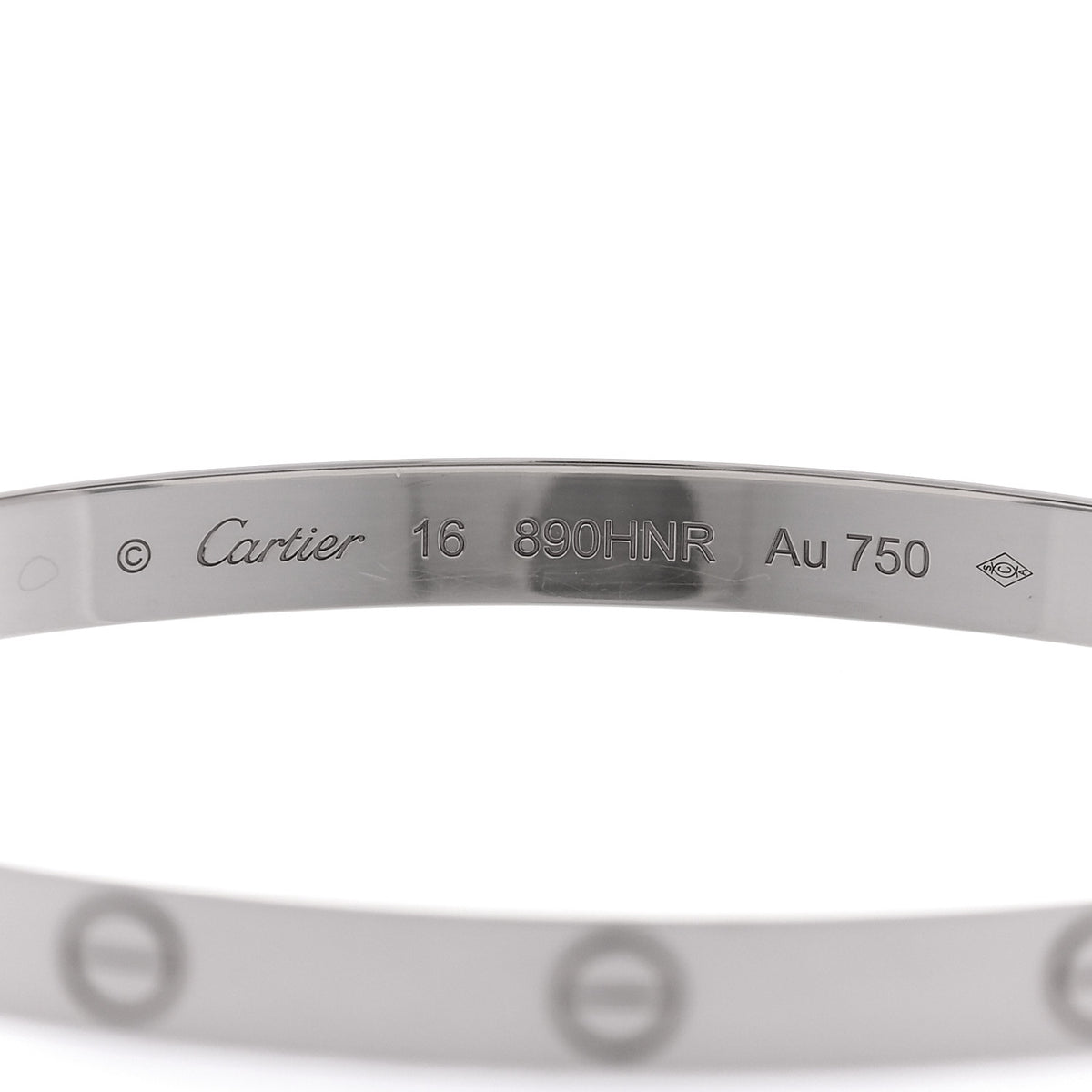 18K White Gold Medium LOVE Bracelet 16