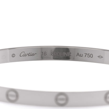 Cartier 18K White Gold Medium LOVE Bracelet 16 5 of 8