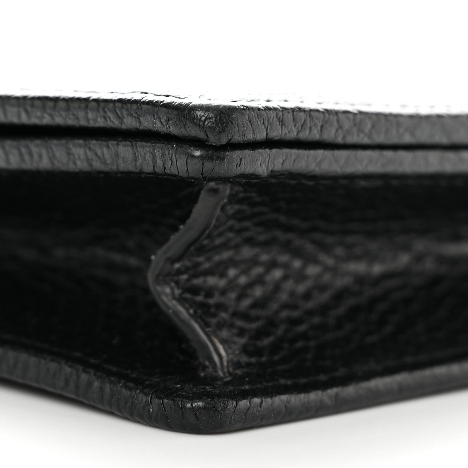 Gucci Dollar Calfskin Enamel Monochrome Mini GG Marmont Chain Wallet Black 9 of 11