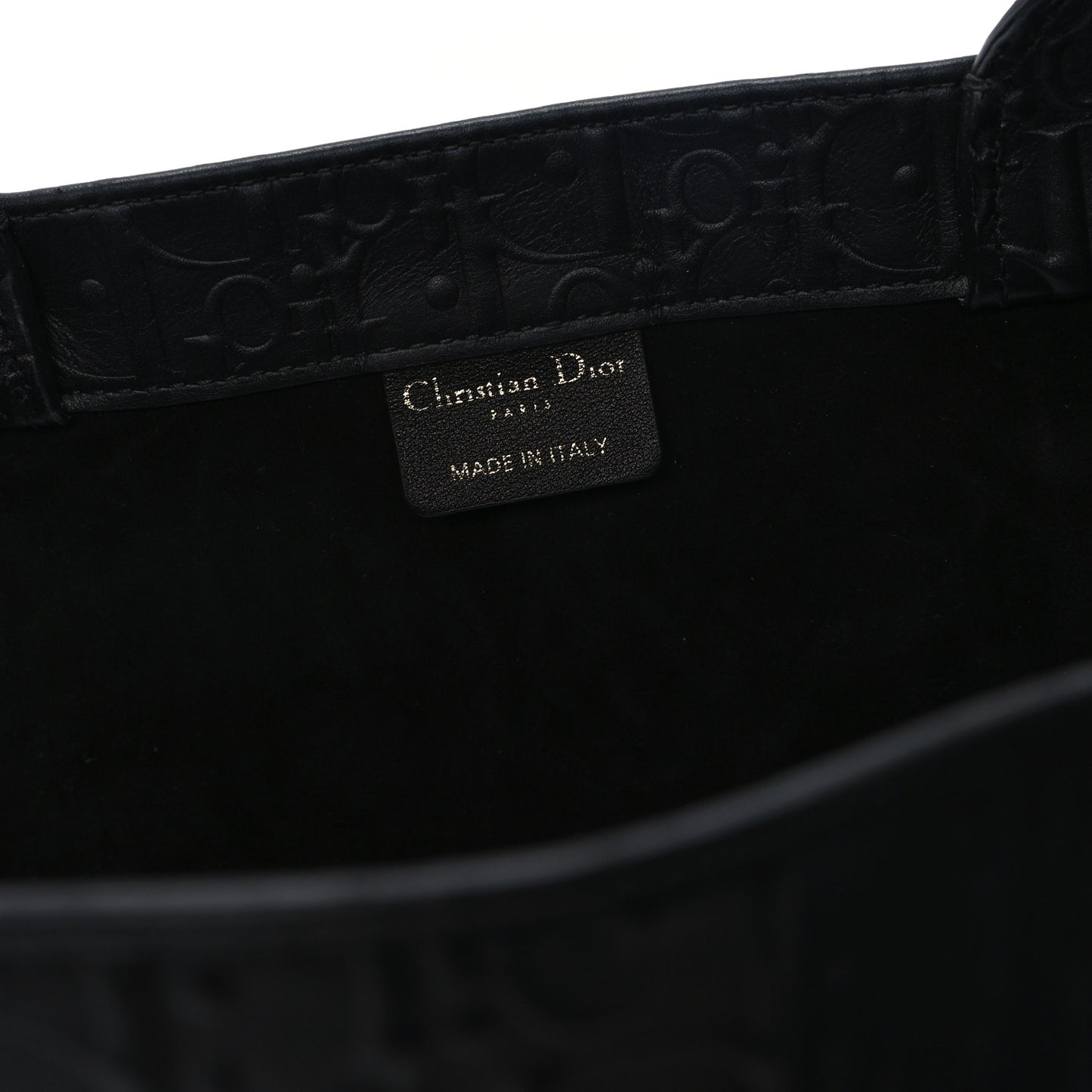 Oblique Calfskin Embossed Medium Book Tote Black