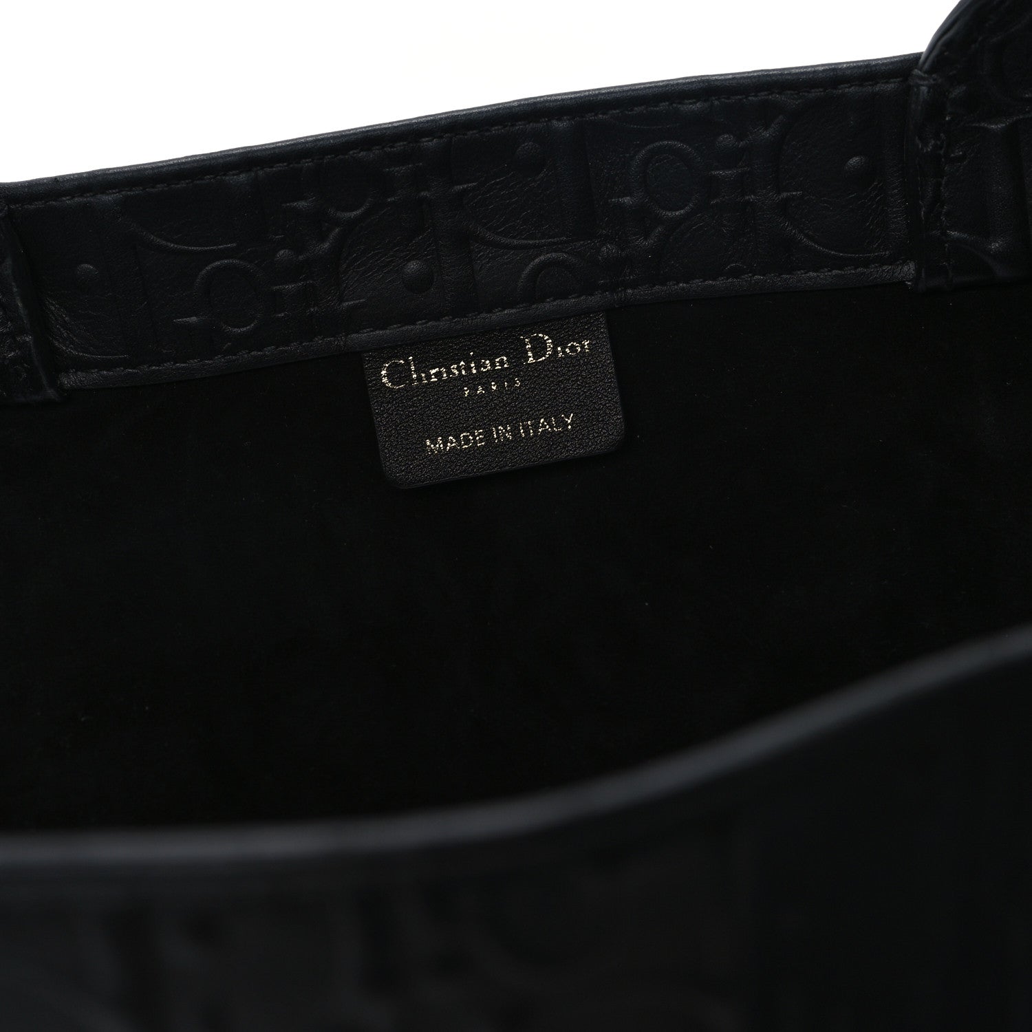 Christian Dior Oblique Calfskin Embossed Medium Book Tote Black 6 of 10