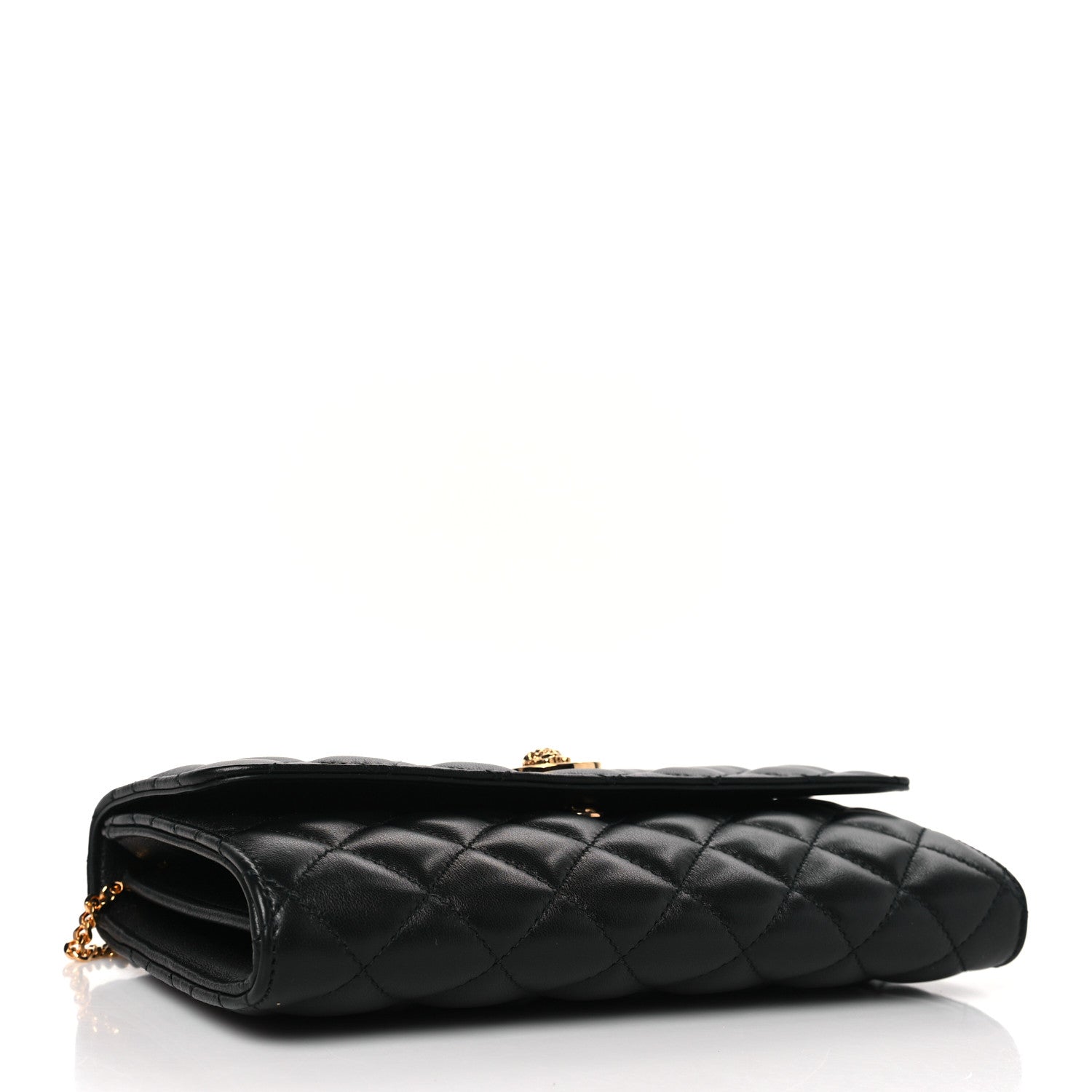 Versace Lambskin Quilted Medusa Wallet on Chain Crossbody Black 4 of 8