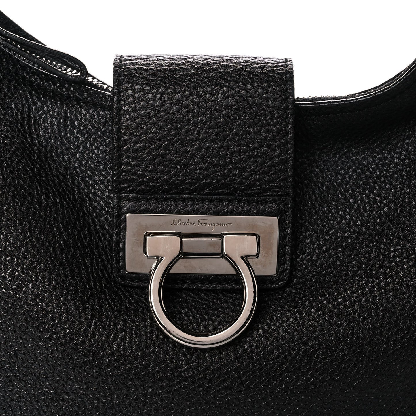 Calfskin Fanisa Gancini Hobo Black