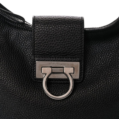 Salvatore Ferragamo Calfskin Fanisa Gancini Hobo Black 9 of 13