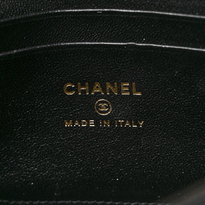 Chanel Lambskin Enamel Quilted Top Handle Flap Phone Holder With Chain Black 7 of 12