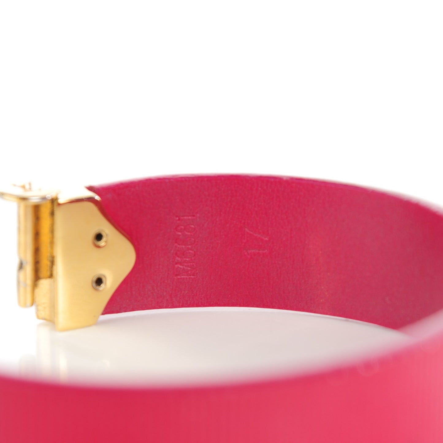 Patent Calfskin Embossed Spirit Bracelet 17 Rose Indien