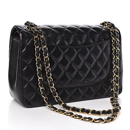 Chanel Lambskin Quilted Jumbo Double Flap Black 3 of 13