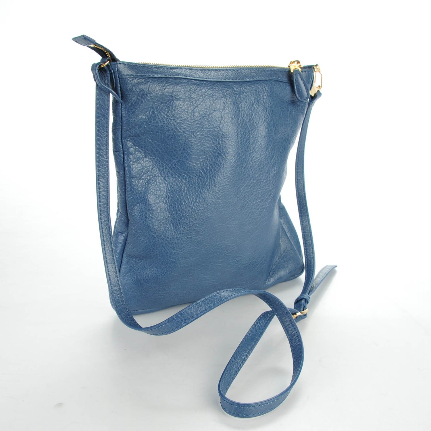 Balenciaga Agneau Giant 12 Gold Hardware Flat Crossbody Bleu Persan 3 of 7